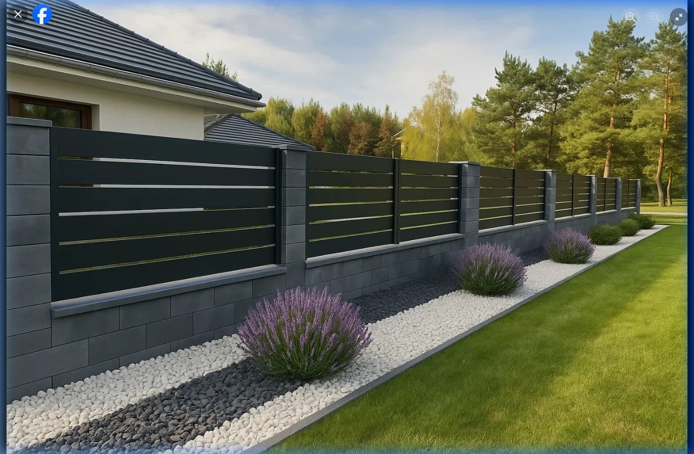 Ogrodzenie palisadowe antracyt — realizacja Art.Stal